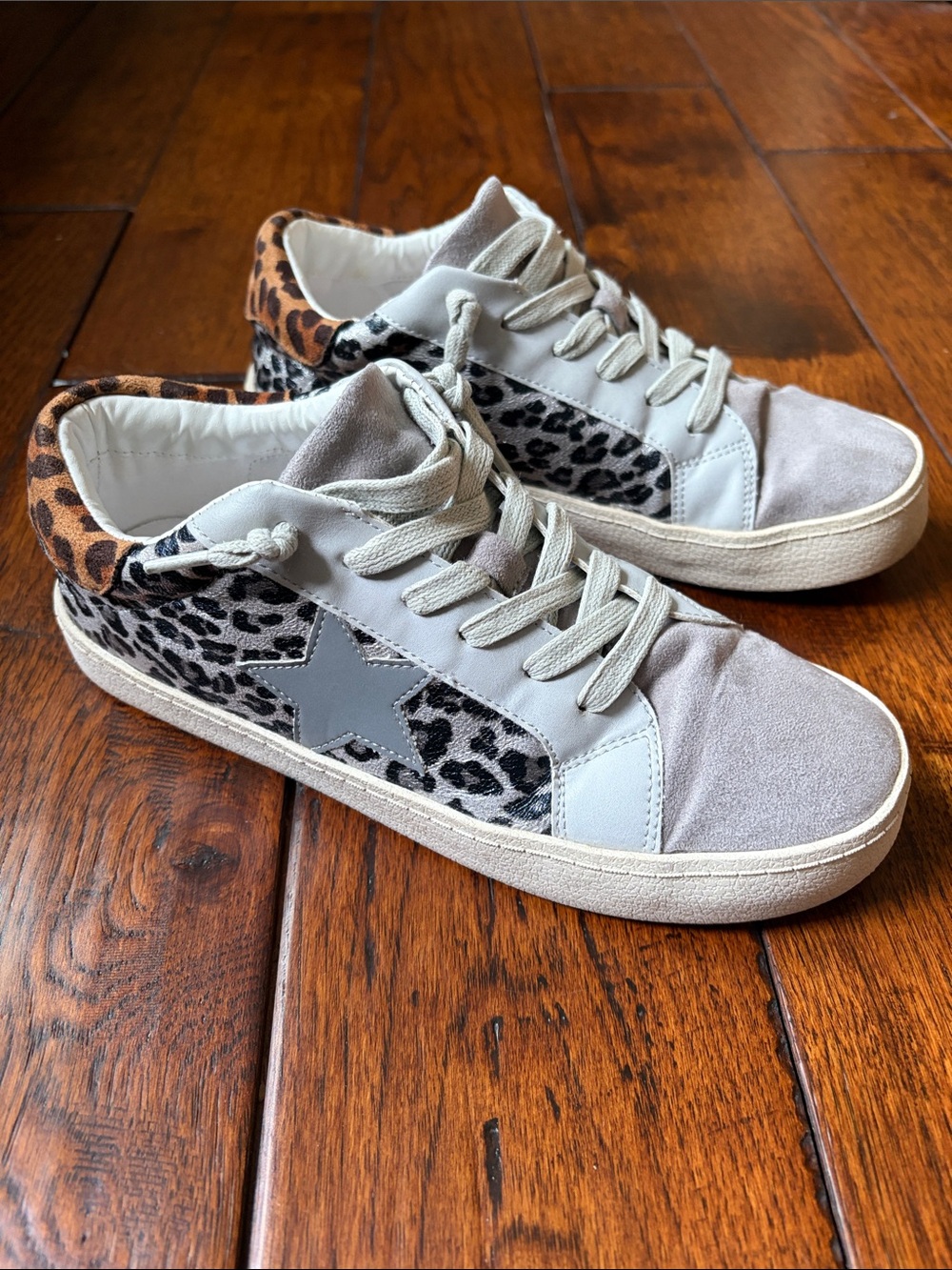 Madden Girl Gray Lark Animal Print Sneakers